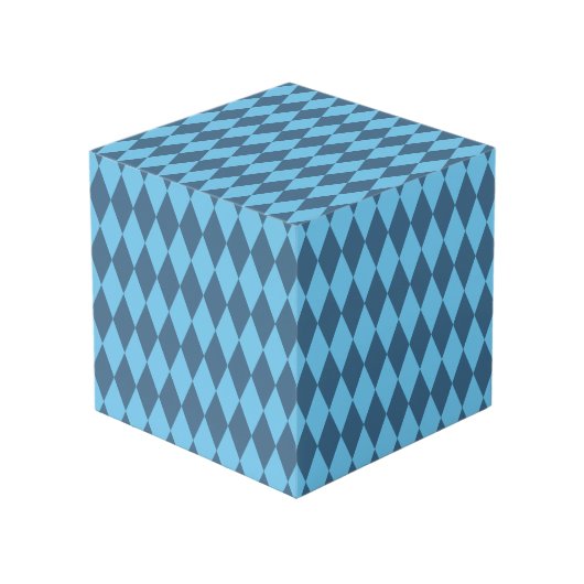 ブルーババリアRHOMBUS国旗のパターン フォトキューブ (正面アングル)