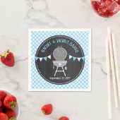 ブルーバビーキューバンザオーブン男の赤ちゃんシャワー スタンダードカクテルナプキン (インサイチュ)