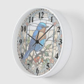 ブルーバフェイクードステンドグラス青鳥の時計 壁時計 (傾斜)
