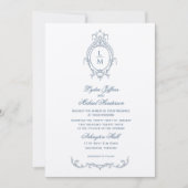 ブルーバフランスのロ華美ーク・モノグラム結婚ズ 招待状 (正面)