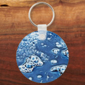 ブルーバブルアイスと水抽象芸術キーチェーン キーホルダー (正面)