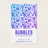 ブルーバブルイヤリングネックレスジュエリー表示カード (裏面)