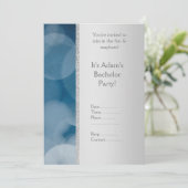 ブルーバブルシルバーバチュラーパーティ招待状新規 招待状 (スタンド正面)