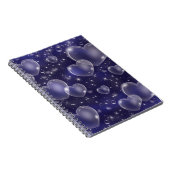 ブルーバブルハートガーリーキュート90のスタイルデザイン ノートブック (右側)