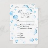 ブルーバブルベビーシャワーRSVP 出欠カード (正面/裏面)