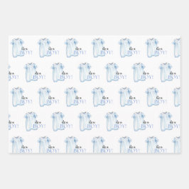 ブルーバブルラッピング紙フラットシートセット3 ラッピングペーパーシート