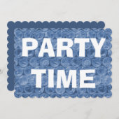 ブルーバブルラップ誕生日パーティーの招待 招待状 (正面/裏面)