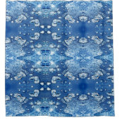 ブルーバブル抽象芸術氷水シャワーカーテン シャワーカーテン (正面)