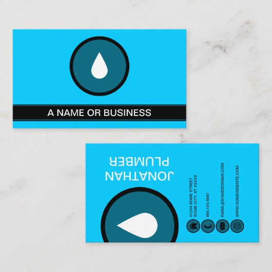 ブルーバブル水滴 名刺 (正面/裏面)