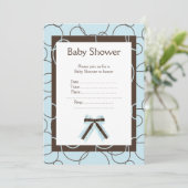 ブルーバブル赤ちゃんシャワーの招待状 招待状 (スタンド正面)