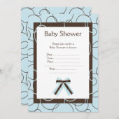ブルーバブル赤ちゃんシャワーの招待状 招待状 (正面/裏面)
