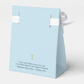 ブルーバプテエレガントスマ金ゴールドクロスバイブル聖句引用文 フェイバーボックス (裏面サイド)