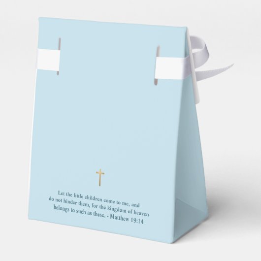 ブルーバプテエレガントスマ金ゴールドクロスバイブル聖句引用文 フェイバーボックス (裏面サイド)