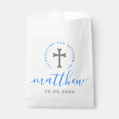 ブルーバプテスマ《キリスト教》洗礼式や命名式ネーミングクロス フェイバーバッグ (正面)