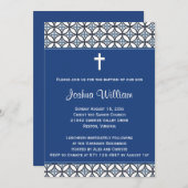 ブルーバプテ王室のィスマ《キリスト教》洗礼式や命名式招待状 招待状 (正面/裏面)