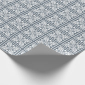 ブルーバヨックスアコーンアンドリーフタイルデザイン ラッピングペーパー (角)