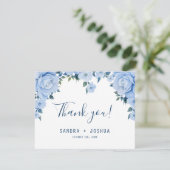 ブルーバラお結婚礼フラットカード サンキューカード (スタンド正面)