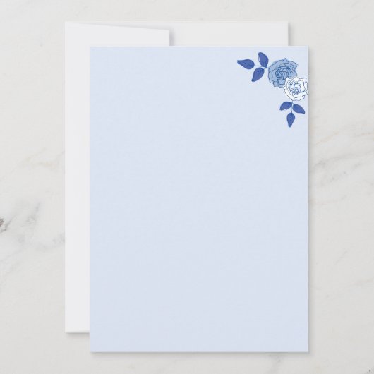 ブルーバラかわいい象の男の子の赤ちゃんシャワー 招待状 (裏面)