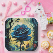 ブルーバラつる植物1 ペーパープレート (パーティー)