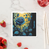 ブルーバラつる植物2 スタンダードカクテルナプキン (インサイチュ)