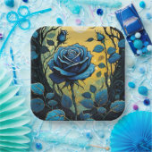 ブルーバラつる植物2 ペーパープレート (パーティー)