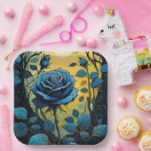 ブルーバラつる植物2 ペーパープレート (パーティー)