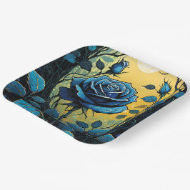 ブルーバラつる植物2 ペーパープレート