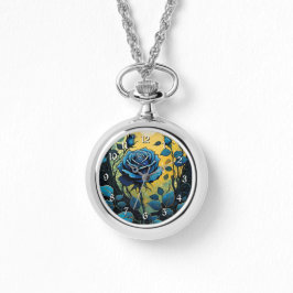 ブルーバラつる植物2 腕時計