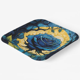 ブルーバラつる植物3 ペーパープレート