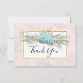 ブルーバラとクラウンフローラブーケありがとう サンキューカード (正面)