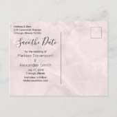 ブルーバラとクラウンフローラブーケ日付を保存 案内ポストカード (裏面)