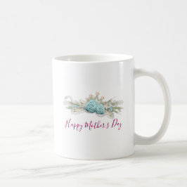 ブルーバラとクラウンフローラブーケ母の日 コーヒーマグカップ