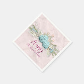 ブルーバラとクラウンフローラブーケ母の日 スタンダードカクテルナプキン (角)