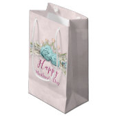 ブルーバラとクラウンフローラブーケ母の日 スモールペーパーバッグ (正面アングル)