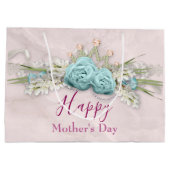 ブルーバラとクラウンフローラブーケ母の日 ラージペーパーバッグ (裏面)