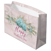 ブルーバラとクラウンフローラブーケ母の日 ラージペーパーバッグ (裏面アングル)