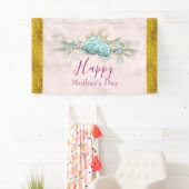 ブルーバラとクラウンフローラブーケ母の日 横断幕 (インサイチュ)