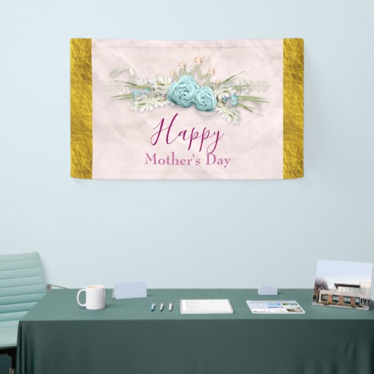 ブルーバラとクラウンフローラブーケ母の日 横断幕 (トレードショー)