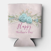 ブルーバラとクラウンフローラブーケ母の日 缶クーラー (正面)