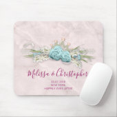 ブルーバラとクラウンフローラブーケ結婚ス マウスパッド (マウス)