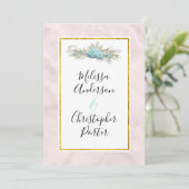 ブルーバラとクラウンフローラブーケ結婚ス 招待状 (スタンド正面)