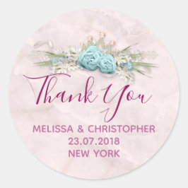 ブルーバラとクラウンフローラ結婚ブーケ感謝していス ラウンドシール