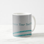 ブルーバラとパールコーヒーマグ – カスタマイズ文字 コーヒーマグカップ (正面右)