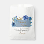 ブルーバラと金ゴールドリーフサンキューパーティー フェイバーバッグ (正面)