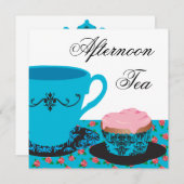 ブルーバラアフタヌーンティー 招待状 (正面/裏面)