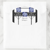 ブルーバラアールヌーボーシール 楕円形シール (バッグ)