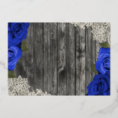 ブルーバラウッド&レエレガントース素朴結婚 箔招待状 (裏面)