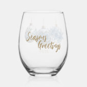 ブルーバラオーナメントトリオ ステムなしワイングラス (裏面)