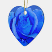 ブルーバラオーナメントパーソナライズされたバラ装飾 セラミックオーナメント (左)