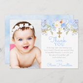 ブルーバラガーデンバプテスマ写真 サンキューカード (正面/裏面)